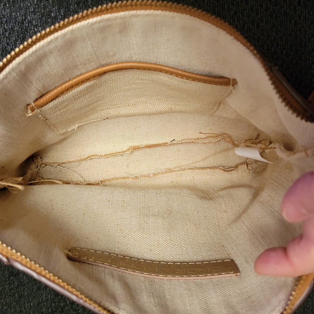 LIKE NEW Canvas and Faux Leather Crossbody Bag - Picture 3 of 3